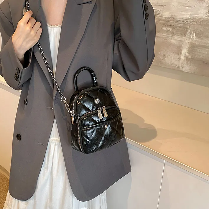 Cwatcun PU Crossbody One Shoulder Handbag Regular Women's White/Black/Burgundy/Silver-5