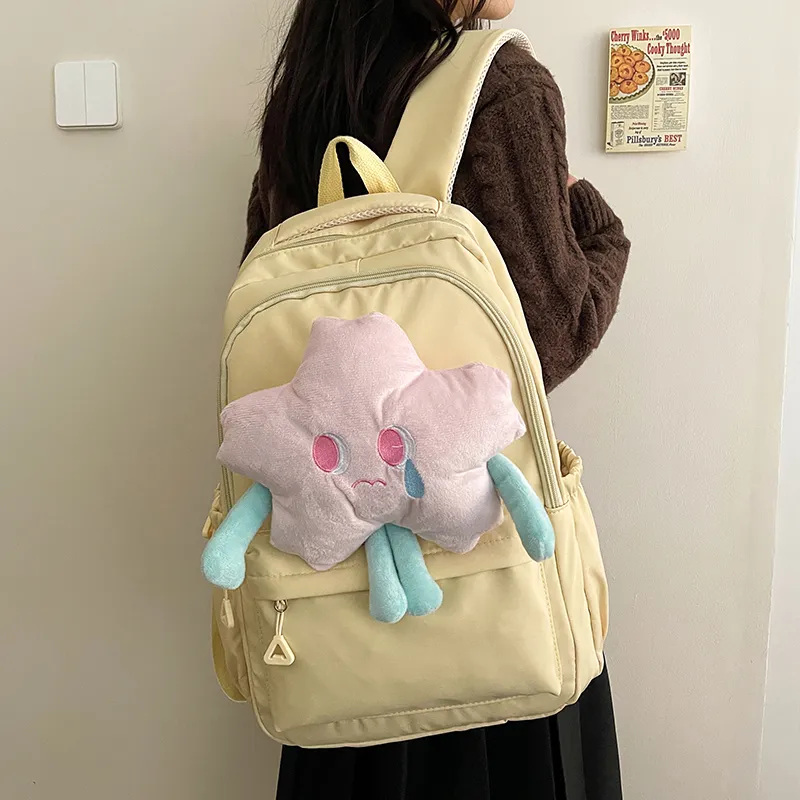 Cwatcun Nylon Backpack Women's Yellow/Pink/White-4