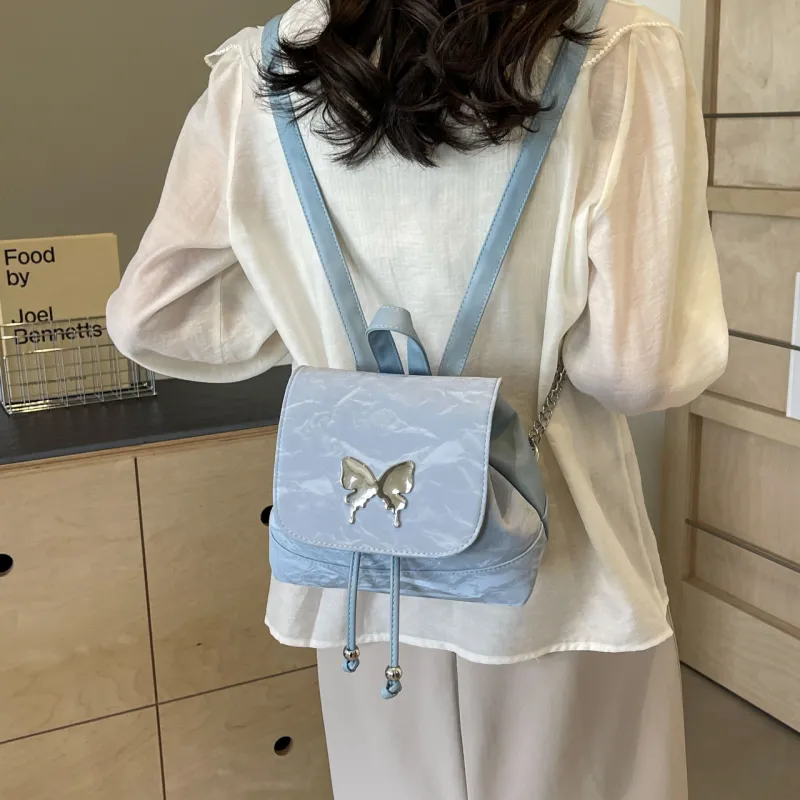Cwatcun PU Handbag Backpack Regular Women's Ecru/Silver/Green/Blue/Pink/Black-25