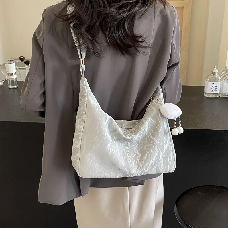 Cwatcun PU Bucket Bag, Shoulder Bag, Crossbody Bag Women's Black/Ecru/Silver/Pink-17