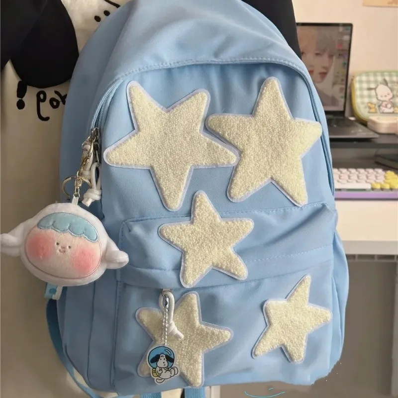 Cwatcun Nylon Fabric Backpack Regular Unisex Sky Blue-2
