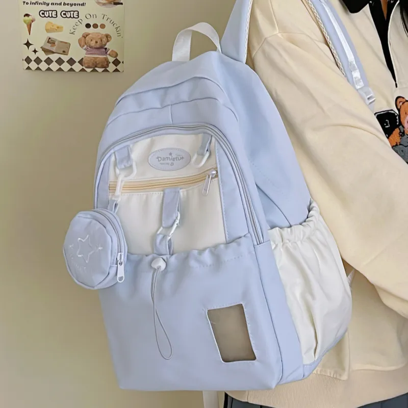 Rainbow Girl Nylon Backpack Regular Women's Black/Yellow/Purple/Pink/Blue-21