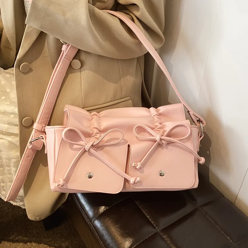 Cwatcun PU Crossbody Shoulder Bags Regular Women's White/Silver/Pink/Black-10