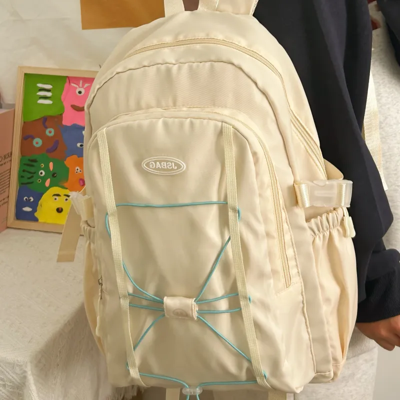 Cwatcun Nylon Backpack Regular Unisex White/Black-1