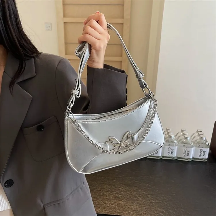 Cwatcun PU Crossbody Bag Regular Women's White/Silver/Black-6