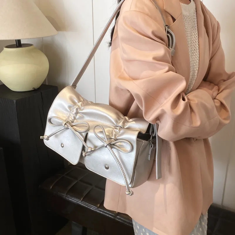 Cwatcun PU Crossbody Shoulder Bags Regular Women's White/Silver/Pink/Black-21