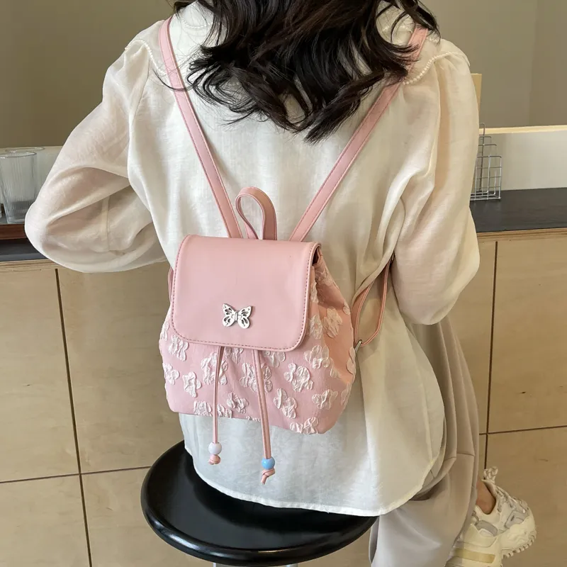 Cwatcun PU Backpack Regular Women's Ecru/Blue/Pink/Black-22