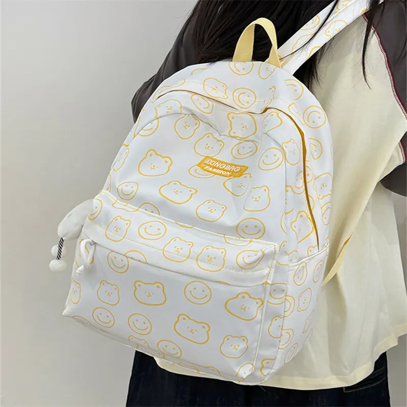 Rainbow Girl Nylon Backpack Regular Unisex Blue/Green/Yellow/Black-9