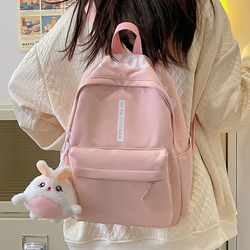 Cwatcun Nylon Backpack Regular Women's White/Pink/Black/Yellow/Purple-7