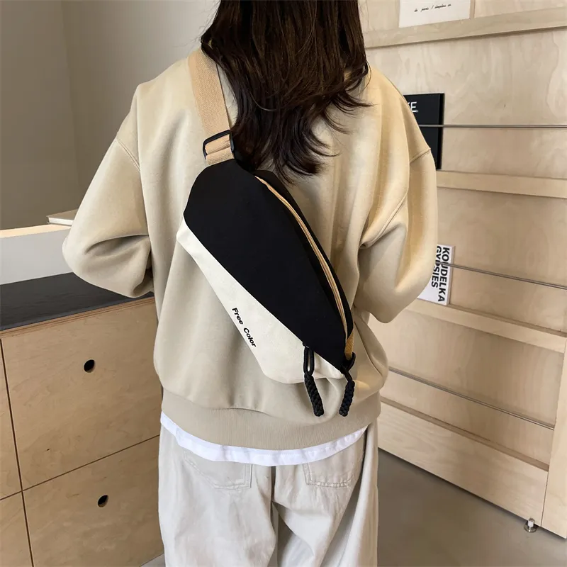 Cwatcun Canvas Sling Bag Unisex Black/Green/Khaki/Yellow-1