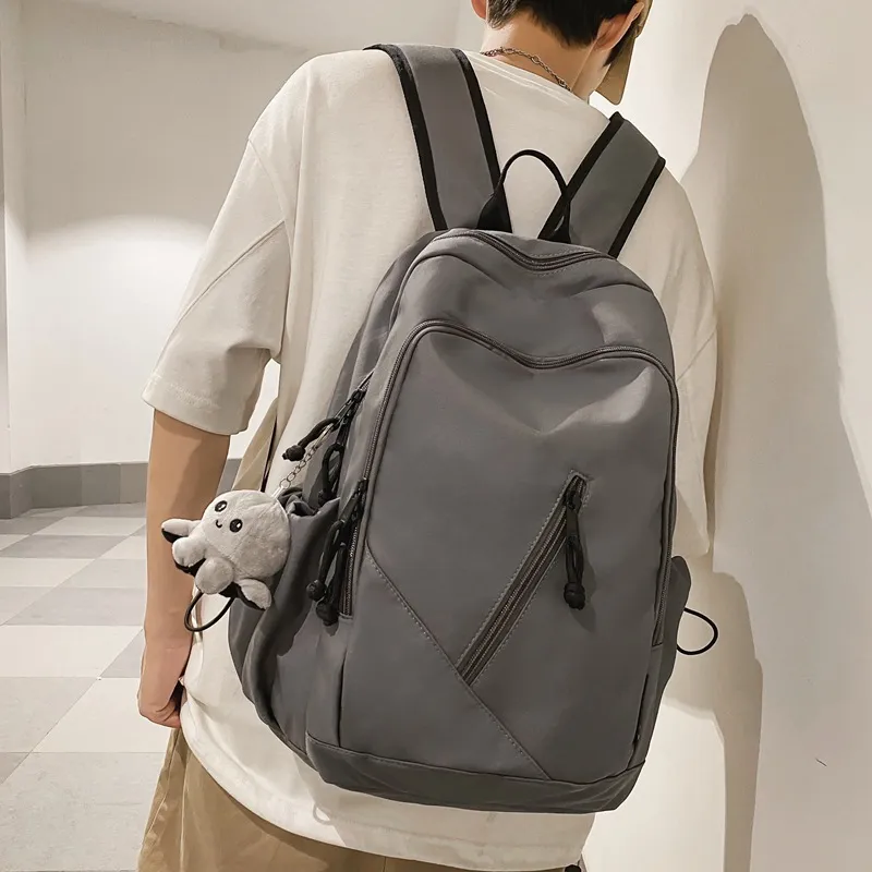 Rainbow Girl Nylon Backpack Regular Black/White/Gray-1