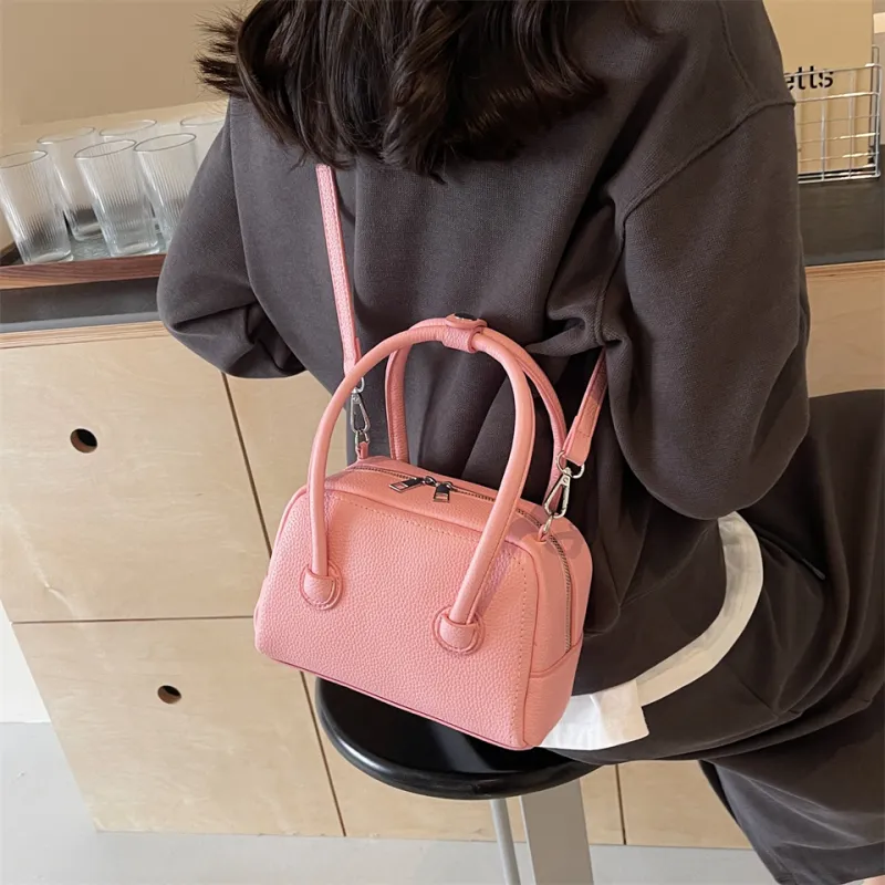 Cwatcun PU One Shoulder Handbag, Crossbody Bag Regular Women's White/Sky Blue/Yellow/Black/Pink-19