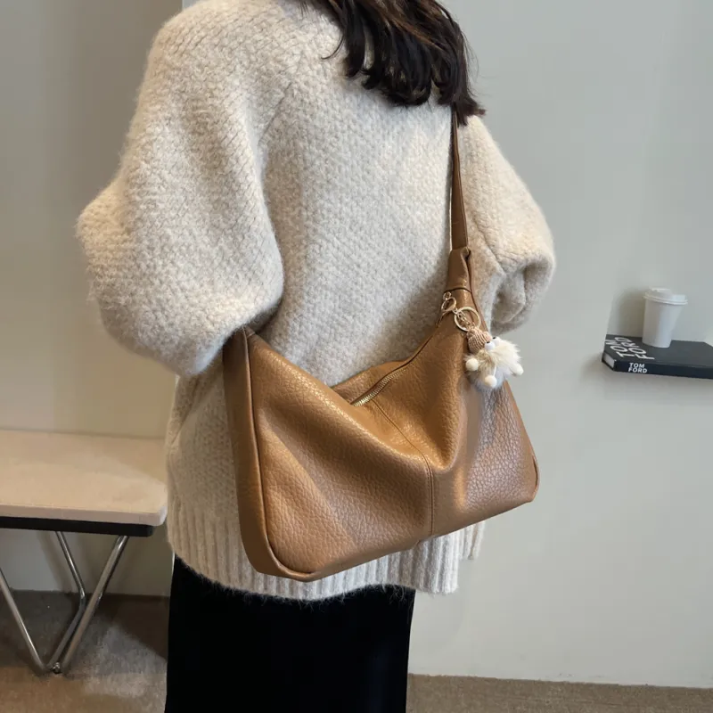 Cwatcun PU Crossbody Bag Regular Women's Ecru/Black/Brown/Coffee-21