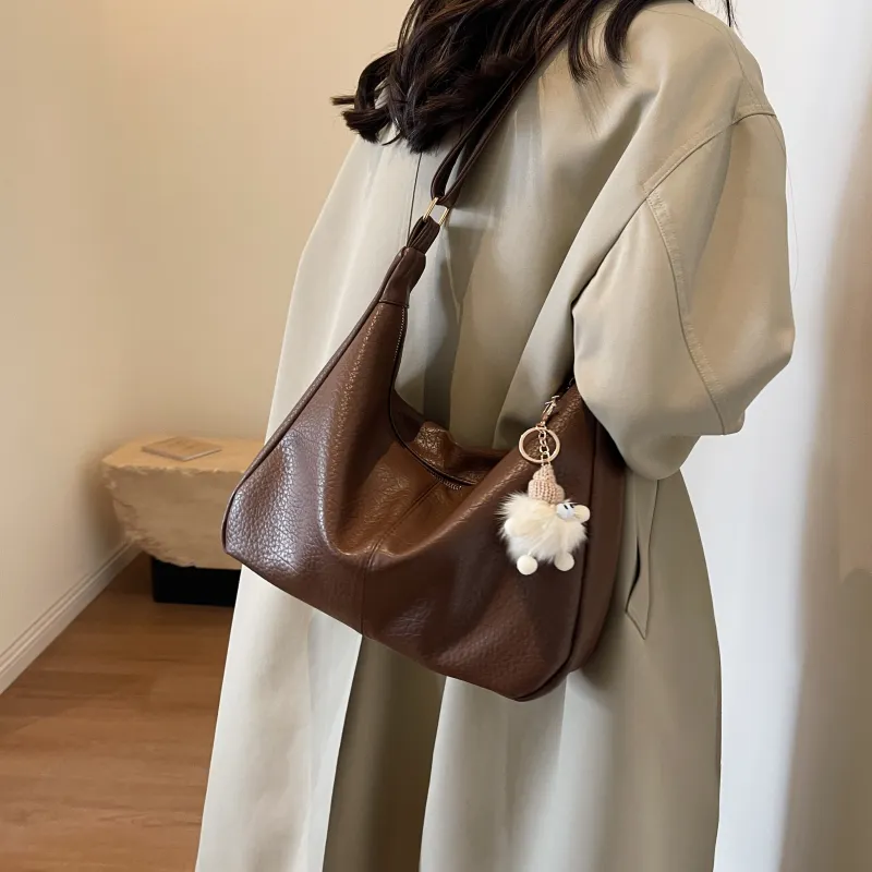 Cwatcun PU Crossbody Bag Regular Women's Ecru/Black/Brown/Coffee-26