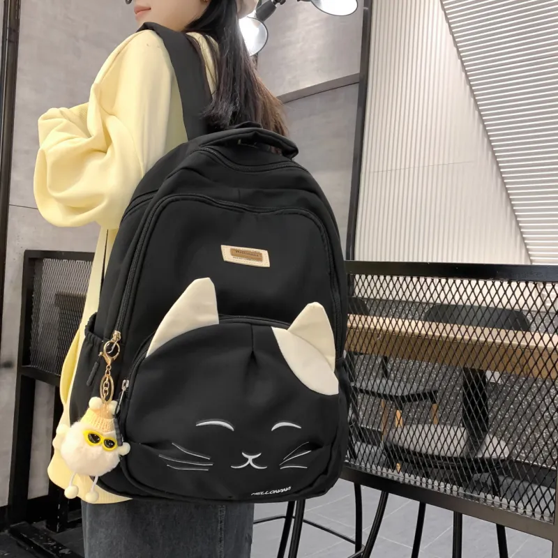Cwatcun Nylon Backpack Unisex Blue/Pink/White/Black-13
