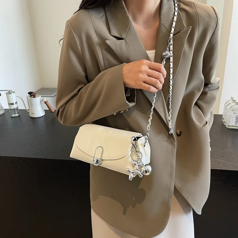 Cwatcun PU Crossbody Bag, Shoulder Bag Women's Silver/Ecru/Green/Black-7