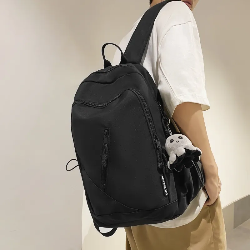 Cwatcun Nylon Backpack Regular Unisex Brown/White/Black/Gray-14