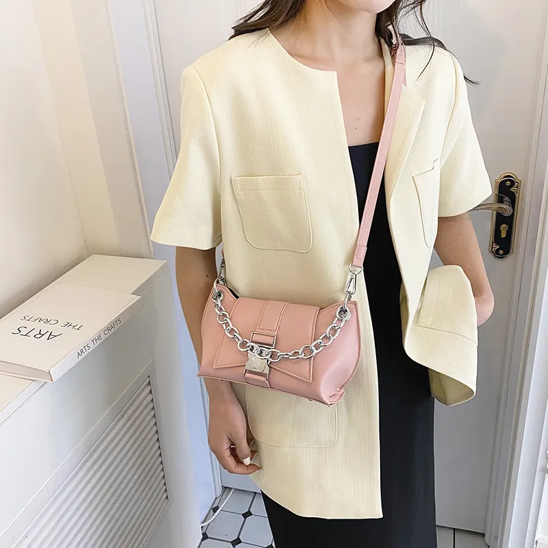 Cwatcun PU Shoulder Bag Women's White/Pink/Coffee/Black-8