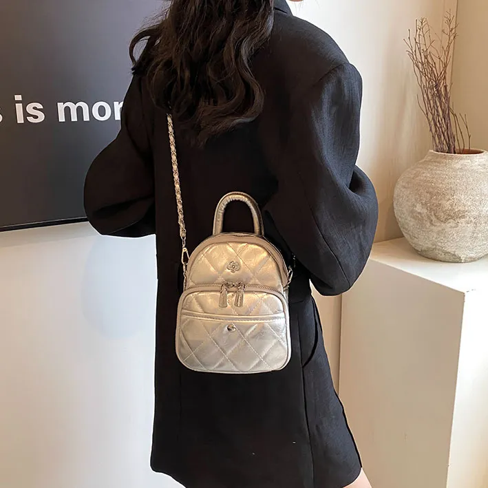 Cwatcun PU Crossbody One Shoulder Handbag Regular Women's White/Black/Burgundy/Silver-13