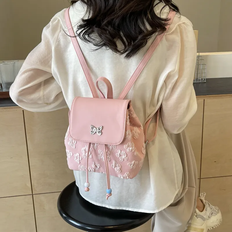 Cwatcun PU Backpack Regular Women's Ecru/Blue/Pink/Black-18