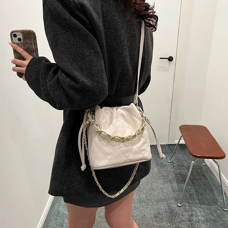 Cwatcun PU Shoulder Bag, Handbag Regular Women's Brown/Black/White-7