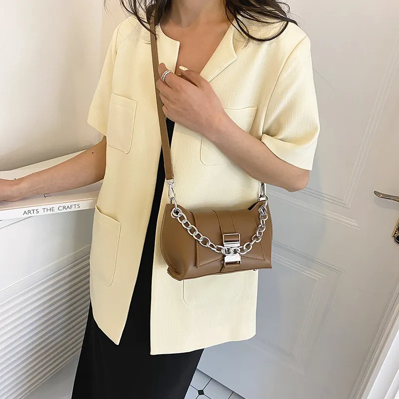 Cwatcun PU Shoulder Bag Women's White/Pink/Coffee/Black-14