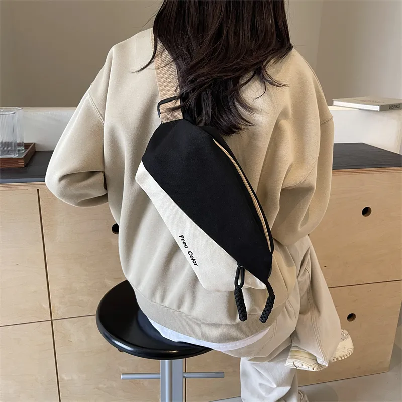 Cwatcun Canvas Sling Bag Unisex Black/Green/Khaki/Yellow-2