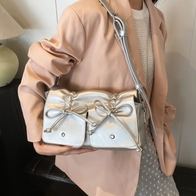 Cwatcun PU Crossbody Shoulder Bags Regular Women's White/Silver/Pink/Black-19