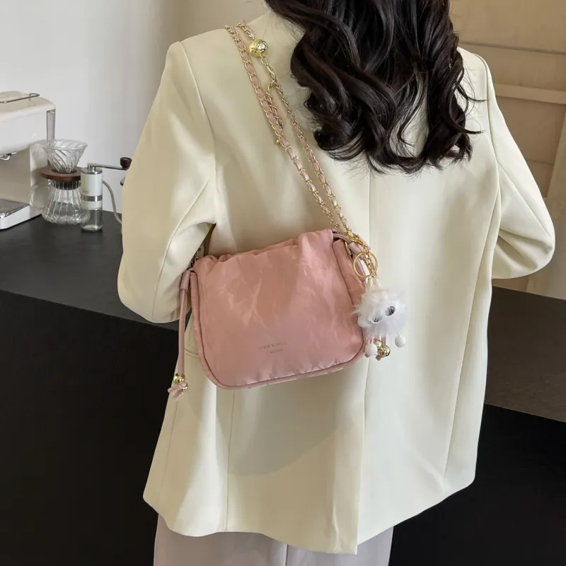 Rainbow Girl PU Shoulder Bag Regular Women's Green/Pink/Ecru/Black-11