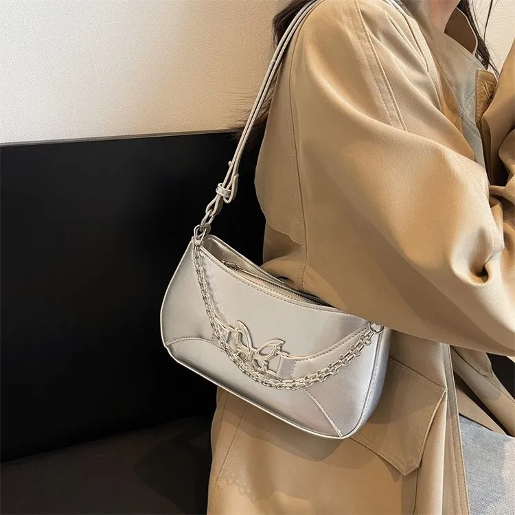 Cwatcun PU Crossbody Bag Regular Women's White/Silver/Black-5