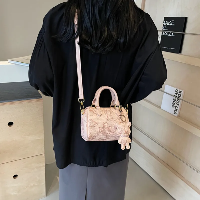 Cwatcun PU Shoulder Bag Crossbody Bag Handbag Women's Ecru/Brown/Pink/Black-13