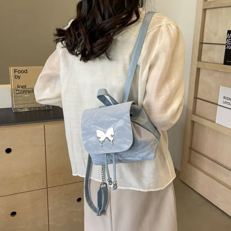 Cwatcun PU Handbag Backpack Regular Women's Ecru/Silver/Green/Blue/Pink/Black-30