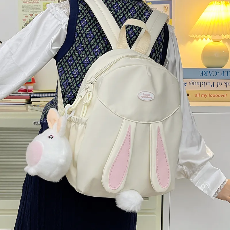 Cwatcun Polyester Backpack Women's White/Pink/Blue/Black/Yellow-3