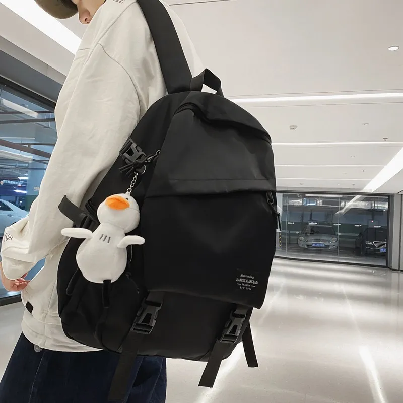 Rainbow Girl Nylon Backpack Regular White Black-6