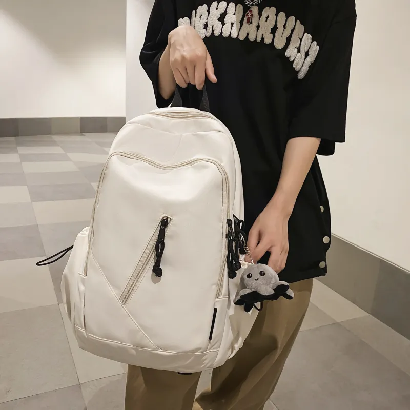 Cwatcun Nylon Backpack Regular Unisex Brown/White/Black/Gray-4