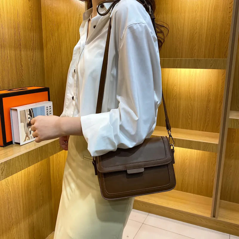 Cwatcun PU Shoulder Bag Crossbody Bag Women's Brown/Black/Khaki-7
