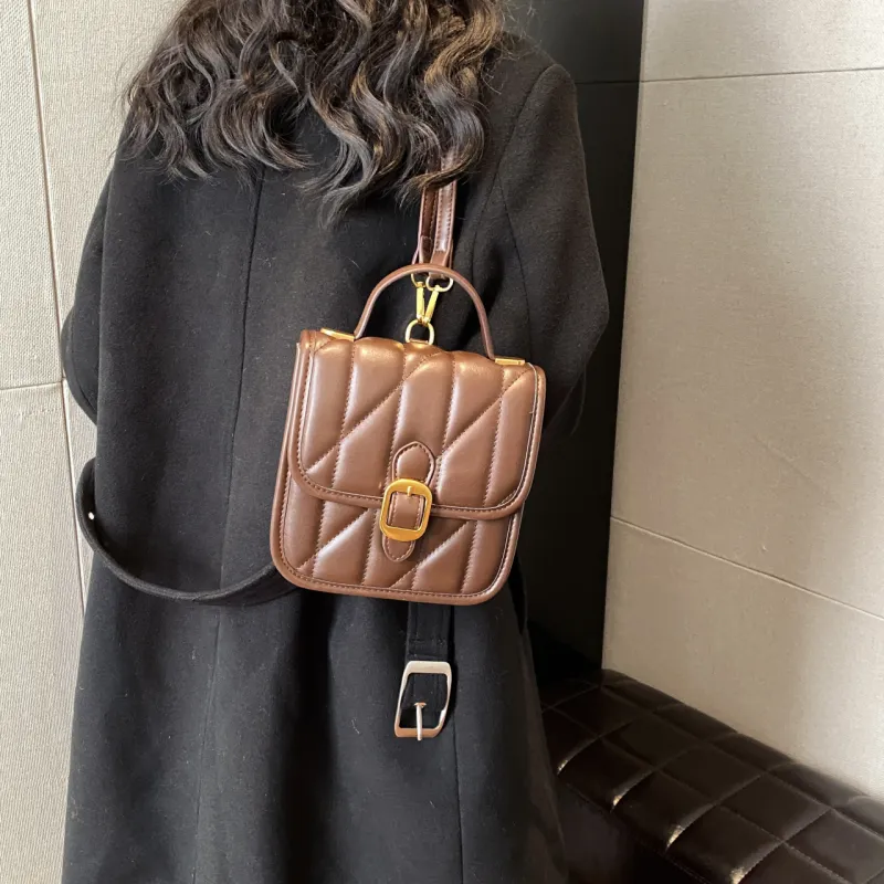 Cwatcun PU Double Shoulder, One Shoulder Handbag Regular Women's White/Black/Coffee-9