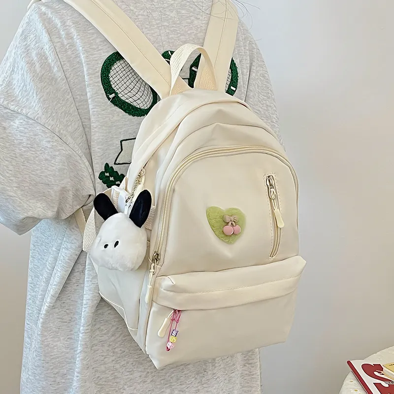 Cwatcun Nylon Backpack Women's Ecru/Black/Pink/Light Yellow/Light Green-3