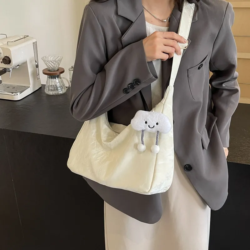 Cwatcun PU Bucket Bag, Shoulder Bag, Crossbody Bag Women's Black/Ecru/Silver/Pink-7