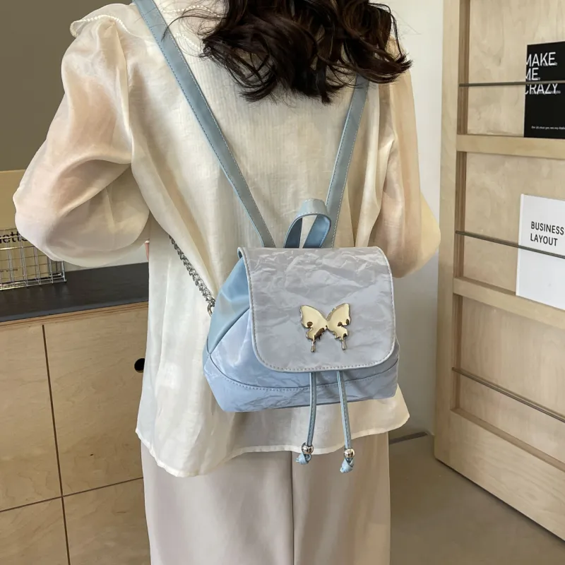 Cwatcun PU Handbag Backpack Regular Women's Ecru/Silver/Green/Blue/Pink/Black-26