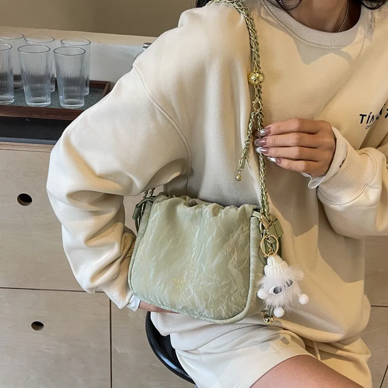Cwatcun PU Shoulder Bag Regular Women's Pink/Black/Ecru/Green-23