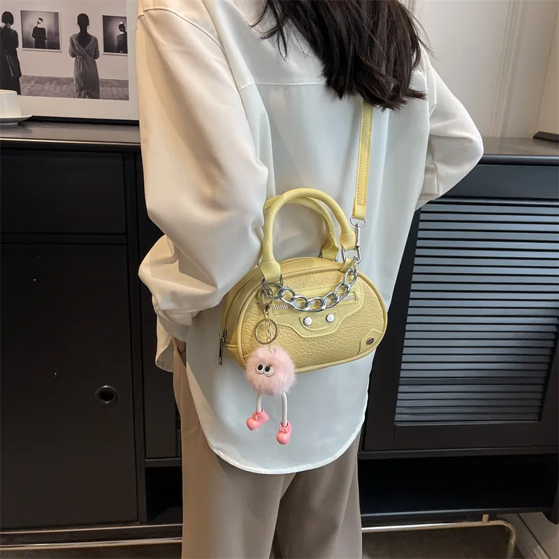 Rainbow Girl PU One Shoulder Handbag Regular Women's White/Black/Pink/Beige/Yellow-27
