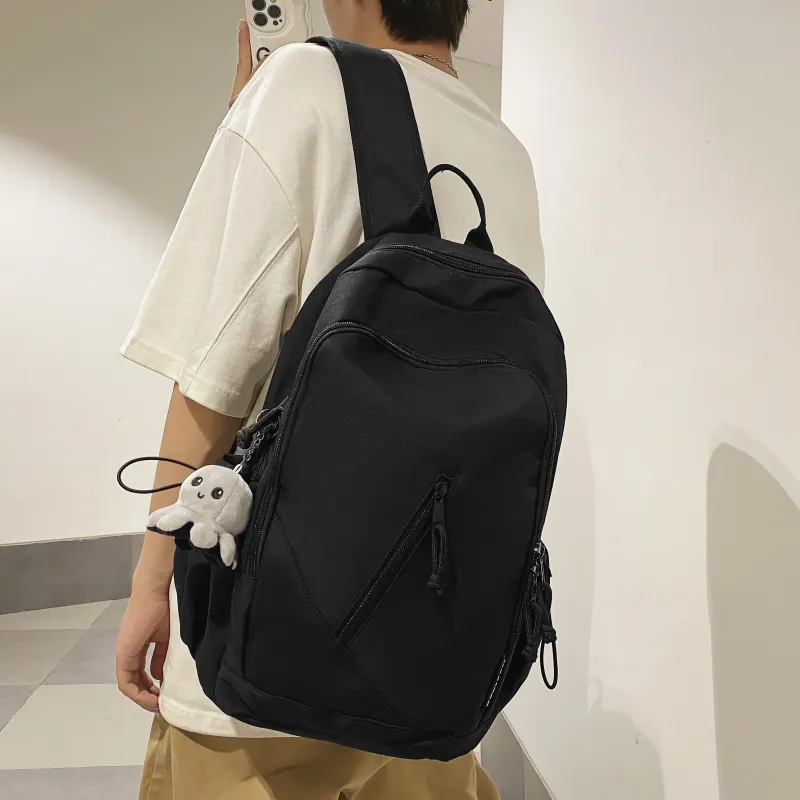 Cwatcun Nylon Backpack Regular Unisex Brown/White/Black/Gray-10