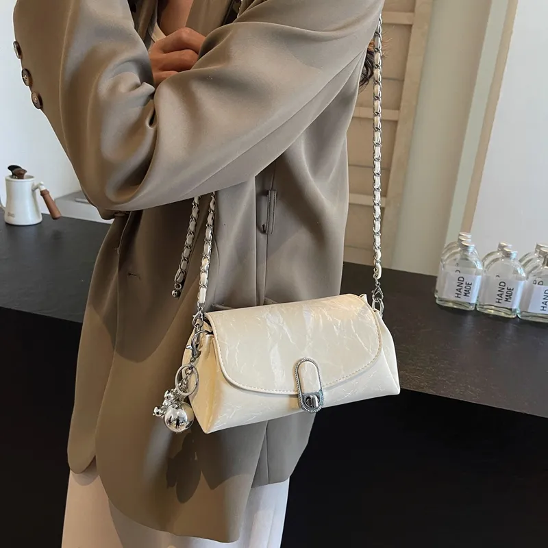 Cwatcun PU Crossbody Bag, Shoulder Bag Women's Silver/Ecru/Green/Black-9