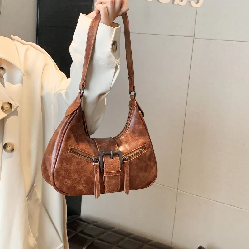 Rainbow Girl PU Shoulder Bag Women's Black/Coffee/Brown-8