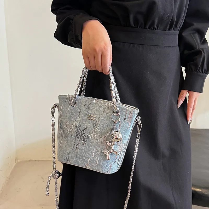 Cwatcun PU Shoulder Bag Women's Light Blue/Black/Dark Blue/Light Blue/Black/Dark Blue/Dark Blue/Sky Blue/Light Blue-2