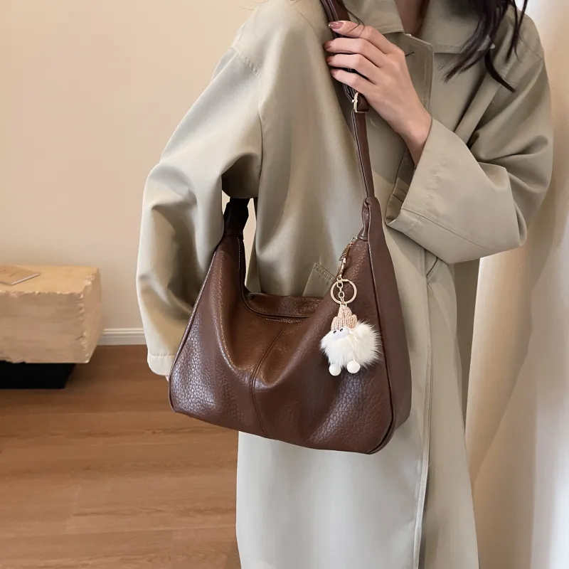 Cwatcun PU Crossbody Bag Regular Women's Ecru/Black/Brown/Coffee-27