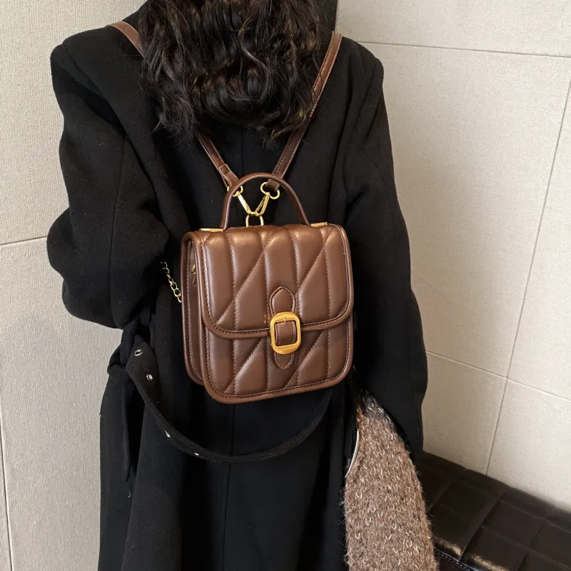 Cwatcun PU Double Shoulder, One Shoulder Handbag Regular Women's White/Black/Coffee-8