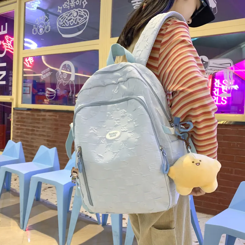 Cwatcun Nylon Backpack Women's Black/White/Blue/Khaki/Pink-8