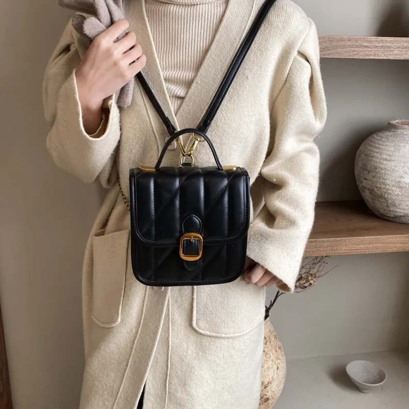 Cwatcun PU Double Shoulder, One Shoulder Handbag Regular Women's White/Black/Coffee-13